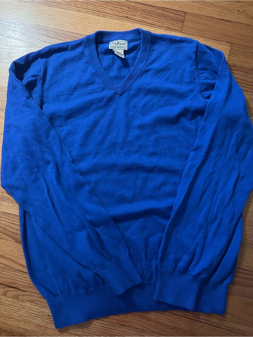 L.L. Bean Cotton & Cashmere Blue Sweater Size Medium